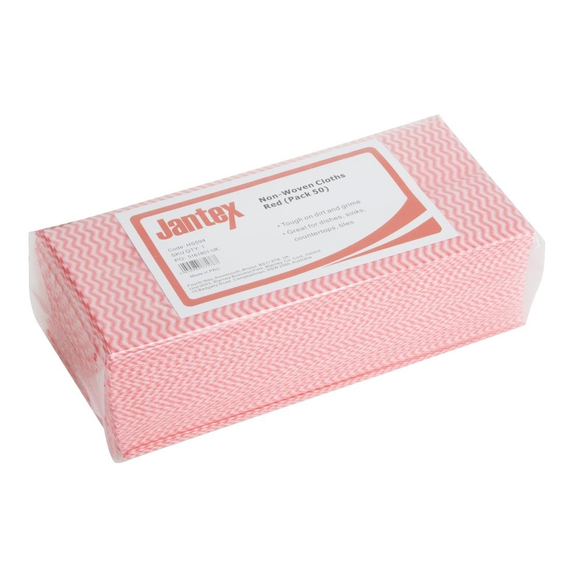 Jantex Vliesstofftücher Rot (50 Stück) Jantex Vliesstofftücher Rot (50 Stück)