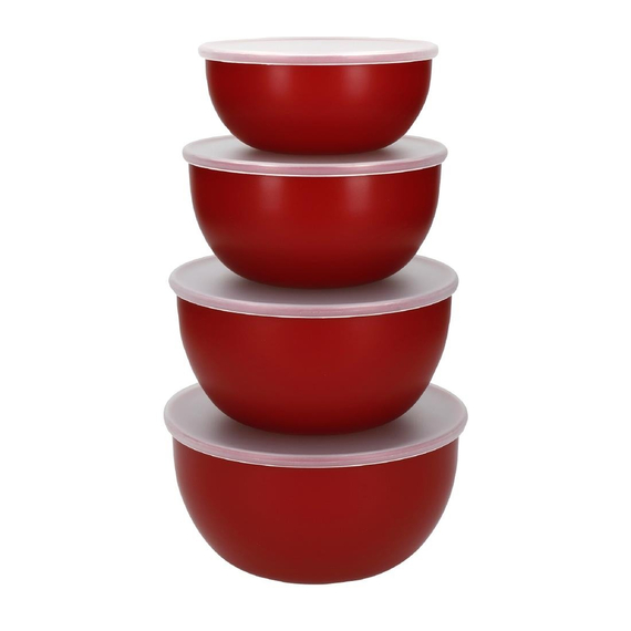KitchenAid Vorbereitungs-Schüsseln mit Deckeln Empire Rot (4 Stück) KitchenAid Vorbereitungs-Schüsseln mit Deckeln Empire Rot (4 Stück)