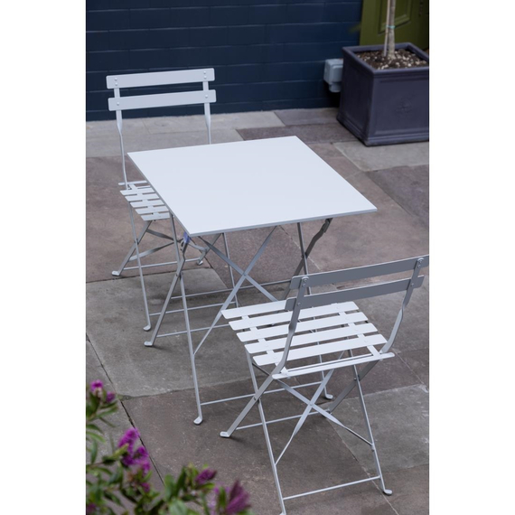 Bolero Perth Grau Gehweg Stil Stahl Tisch Quadratisch 600mm 4 Bolero Perth Grau Gehweg Stil Stahl Tisch Quadratisch 600mm