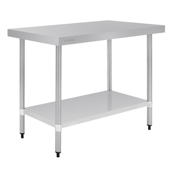 Vogue Edelstahl Arbeitstisch mit Regalboden 120 x 60cm Vogue Edelstahl Arbeitstisch mit Regalboden 120 x 60cm