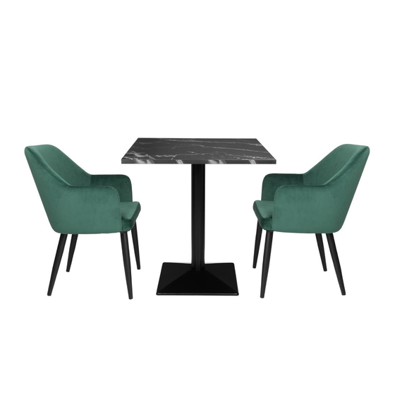 Bolero Kompletter Tisch Quadratisch Schwarze Steinoptik 700mm 4 Bolero Kompletter Tisch Quadratisch Schwarze Steinoptik 700mm