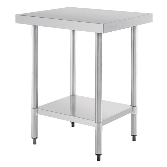 Vogue Edelstahl Arbeitstisch mit Regalboden 60 x 60cm 2 Vogue Edelstahl Arbeitstisch mit Regalboden 60 x 60cm
