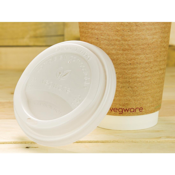 Vegware kompostierbare Heißgetränkebecher-Deckel 34 & 45,5cl (1000 Stück) 4 Vegware kompostierbare Heißgetränkebecher-Deckel 34 & 45,5cl (1000 Stück)