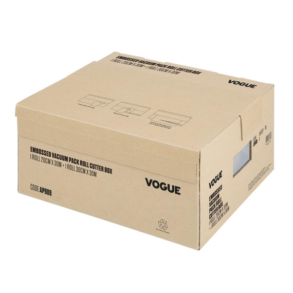 Vogue Vakuumrolle mit Cutterbox, geprägt, 200 mm und 300 mm, 2er-Set 1 Vogue Vakuumrolle mit Cutterbox, geprägt, 200 mm und 300 mm, 2er-Set