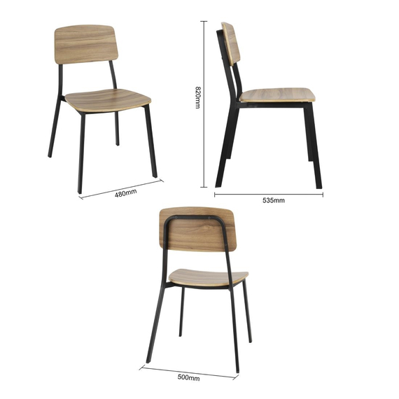 Bolero Beaufort Esszimmerstühle aus Holz für den Innenbereich (2 Stück) 5 Bolero Beaufort Esszimmerstühle aus Holz für den Innenbereich (2 Stück)