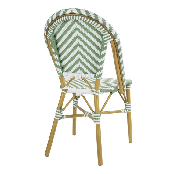 Bolero Rattan-Beistellstuhl im Pariser Stil, Hellgrün, 2 Stück 3 Bolero Rattan-Beistellstuhl im Pariser Stil, Hellgrün, 2 Stück