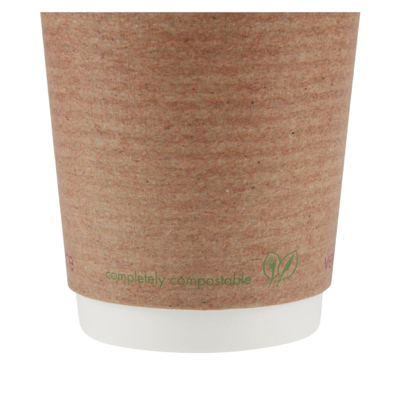 Vegware Kompostierbare doppelwandige Heißgetränkebecher 340ml (500 Stück) 2 Vegware Kompostierbare doppelwandige Heißgetränkebecher 340ml (500 Stück)