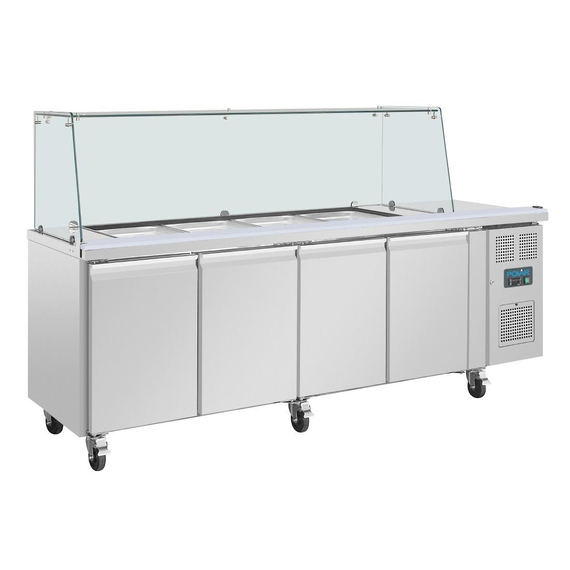 Polar U-Serie Premium Viertürige Saladette Thekenkühlschrank mit Schutz Polar U-Serie Premium Viertürige Saladette Thekenkühlschrank mit Schutz