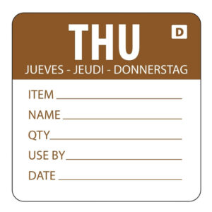 Hygiplas auflösbare Etiketten Donnerstag braun (250 Stück)
