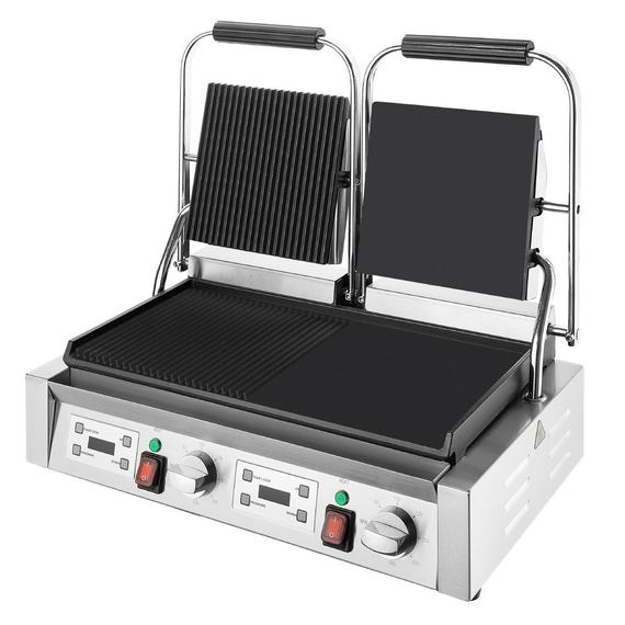 Buffalo Doppelkontaktgrill Glatte & Gerippte Platten 1 Buffalo Doppelkontaktgrill Glatte & Gerippte Platten