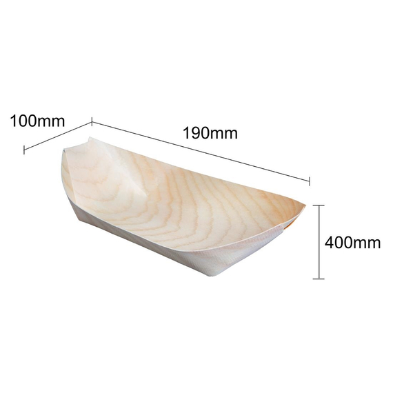 Fiesta Compostable biologisch abbaubare Holz-Schiffchen 19cm (100 Stück) 4 Fiesta Compostable biologisch abbaubare Holz-Schiffchen 19cm (100 Stück)