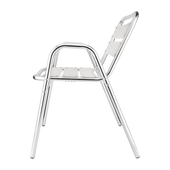 Bolero Bistrostühle mit Unterarmlehne Aluminium (4 Stück) 1 Bolero Bistrostühle mit Unterarmlehne Aluminium (4 Stück)