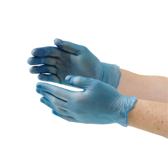 Hygiplas Vinylhandschuhe gepudert blau L (100 Stück) Hygiplas Vinylhandschuhe gepudert blau L (100 Stück)
