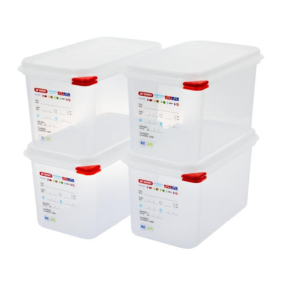 Araven GN1/4 Lebensmittelbehälter 4,3L (4 Stück) 1 Araven GN1/4 Lebensmittelbehälter 4,3L (4 Stück)
