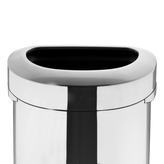 Bolero 'D' Form Gebürsteter Stahl Mülleimer mit offenem Deckel 86Ltr 2 Bolero 'D' Form Gebürsteter Stahl Mülleimer mit offenem Deckel 86Ltr