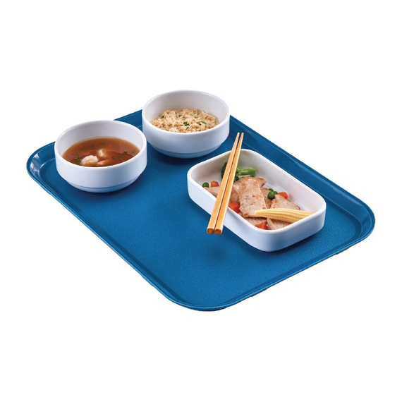 Cambro Epictread rechteckiges rutschfestes Fiberglastablett blau 35x27cm 1 Cambro Epictread rechteckiges rutschfestes Fiberglastablett blau 35x27cm