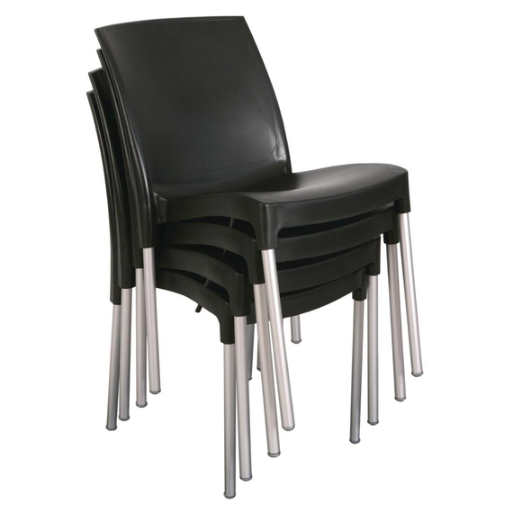 Bolero Bistrostühle mit Ablaufloch Kunststoff schwarz (4 Stück) Bolero Bistrostühle mit Ablaufloch Kunststoff schwarz (4 Stück)