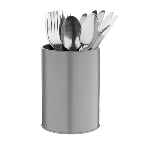 Olympia galvanisierter Besteckbecher grau 2 Olympia galvanisierter Besteckbecher grau