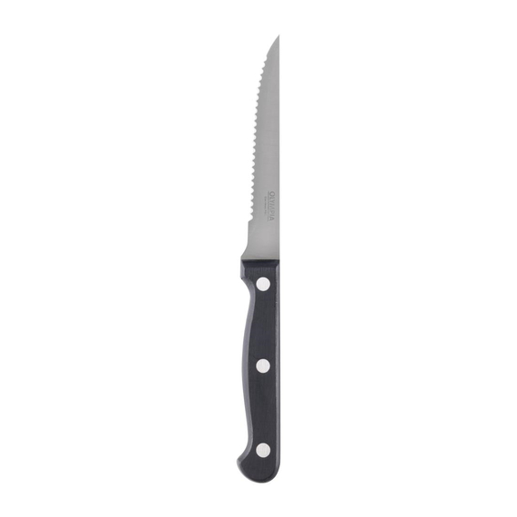 Olympia Steakmesser mit schwarzem Griff 21,5cm (12 Stück) 2 Olympia Steakmesser mit schwarzem Griff 21,5cm (12 Stück)