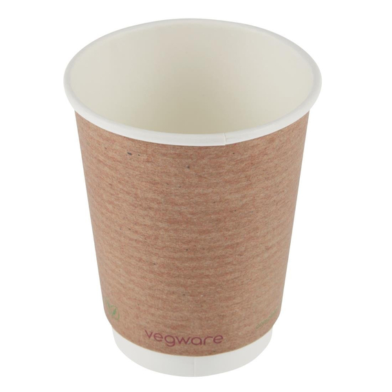 Vegware Kompostierbare doppelwandige Heißgetränkebecher 340ml (500 Stück) Vegware Kompostierbare doppelwandige Heißgetränkebecher 340ml (500 Stück)