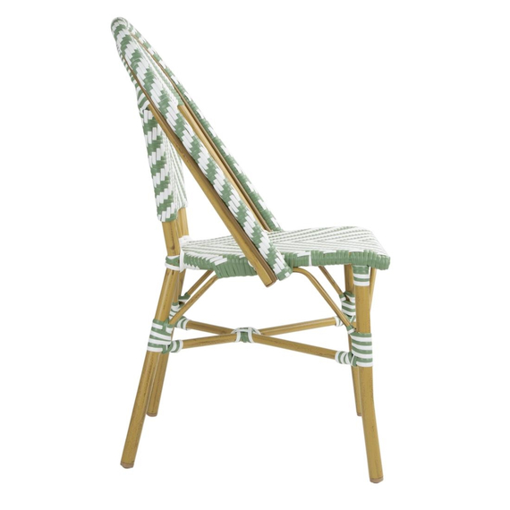Bolero Rattan-Beistellstuhl im Pariser Stil, Hellgrün, 2 Stück 2 Bolero Rattan-Beistellstuhl im Pariser Stil, Hellgrün, 2 Stück