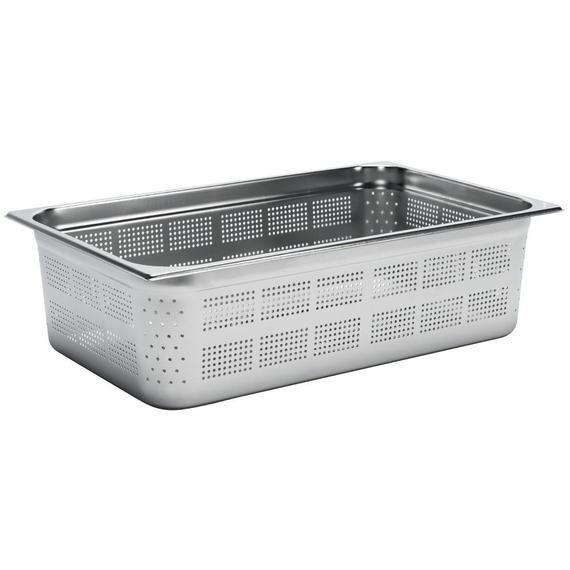 Gastro M Edelstahl GN-Behälter 150mm GN1/1 gelocht Gastro M Edelstahl GN-Behälter 150mm GN1/1 gelocht