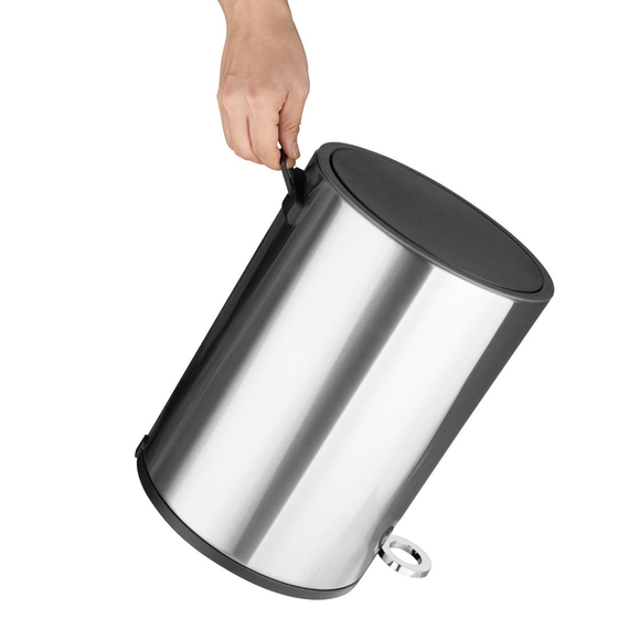Jantex Runder Gebürsteter Stahl Pedaleimer 3Ltr 2 Jantex Runder Gebürsteter Stahl Pedaleimer 3Ltr