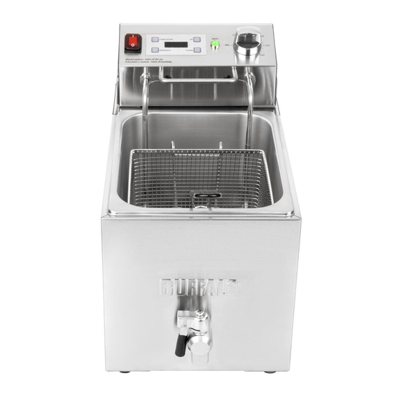 Buffalo Einzelne elektrische Fritteuse mit Timer 8Ltr 2 Buffalo Einzelne elektrische Fritteuse mit Timer 8Ltr