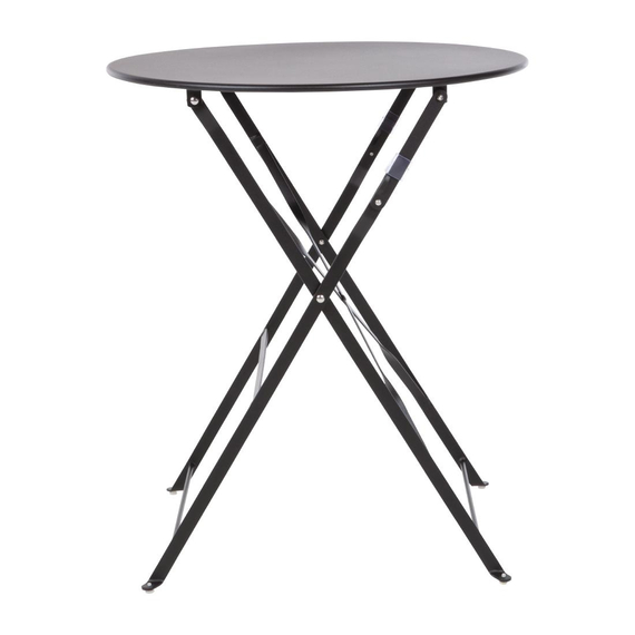 Bolero Perth Schwarzer Bürgersteig-Stil Stahl Tisch Rund 600mm 9 Bolero Perth Schwarzer Bürgersteig-Stil Stahl Tisch Rund 600mm