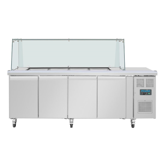 Polar U-Serie Premium Viertürige Saladette Thekenkühlschrank mit Schutz 2 Polar U-Serie Premium Viertürige Saladette Thekenkühlschrank mit Schutz