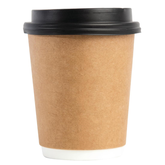 Fiesta Recyclable Deckel für 225ml-Heißgetränkebecher schwarz (50 Stück) 3 Fiesta Recyclable Deckel für 225ml-Heißgetränkebecher schwarz (50 Stück)