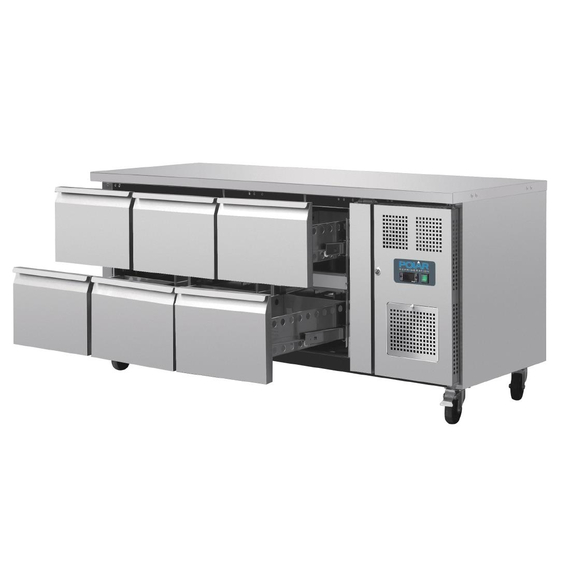 Polar Serie U GN-Kühltisch mit 6 Schubladen 465L 7 Polar Serie U GN-Kühltisch mit 6 Schubladen 465L