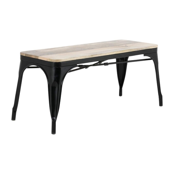 Bolero Bistro Innenbank Mango-Holz & Schwarzes Gestell 1000mm (2 Stück) Bolero Bistro Innenbank Mango-Holz & Schwarzes Gestell 1000mm (2 Stück)