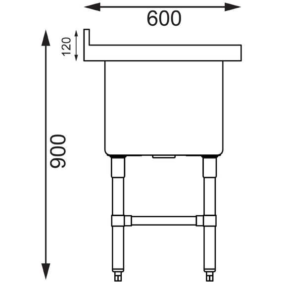 Vogue tiefer Spültisch 77cm lang 8 Vogue tiefer Spültisch 77cm lang