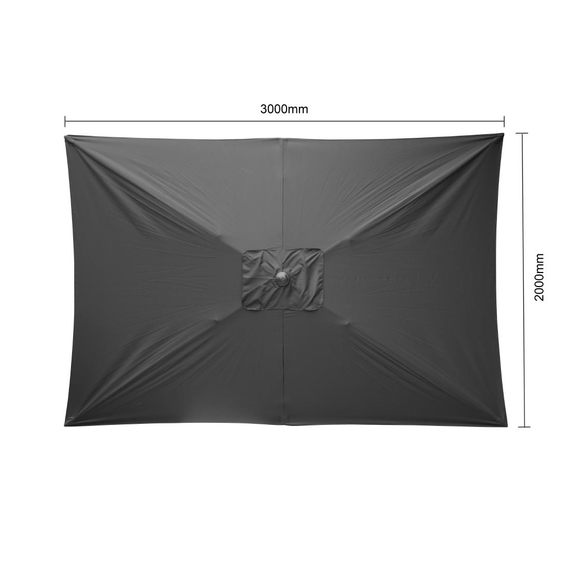 Bolero Seville Quadratischer Sonnenschirm 2x3m Schwarz 4 Bolero Seville Quadratischer Sonnenschirm 2x3m Schwarz