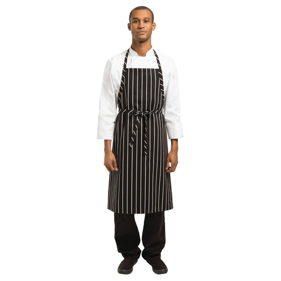 Chef Works Premium Woven Bib Apron Schwarz und Weiß gestreift Chef Works Premium Woven Bib Apron Schwarz und Weiß gestreift