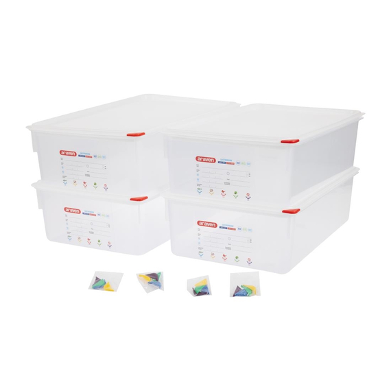 Araven Polypropylen 1/1 Gastronorm Lebensmittel-Aufbewahrungsbox 21L (4 Stück) 6 Araven Polypropylen 1/1 Gastronorm Lebensmittel-Aufbewahrungsbox 21L (4 Stück)