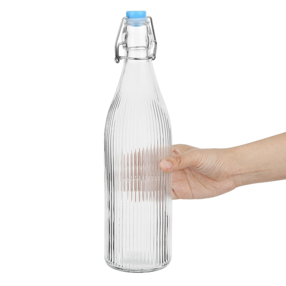 Olympia Glasflaschen mit Riffelung und Swing-Top 1Ltr (6 Stück) 3 Olympia Glasflaschen mit Riffelung und Swing-Top 1Ltr (6 Stück)