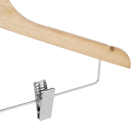 Bolero Holzkleiderbügel mit Anti-Rutsch-Klammern (10er-Pack) 3 Bolero Holzkleiderbügel mit Anti-Rutsch-Klammern (10er-Pack)