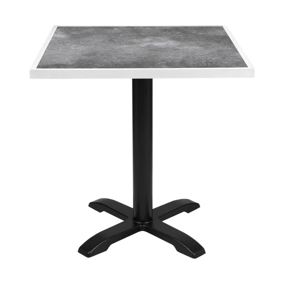 Bolero Outdoor-Tischplatte aus gehärtetem Glas mit dunklem Steineffekt und weißem Rand ¿ 700 mm 4 Bolero Outdoor-Tischplatte aus gehärtetem Glas mit dunklem Steineffekt und weißem Rand ¿ 700 mm