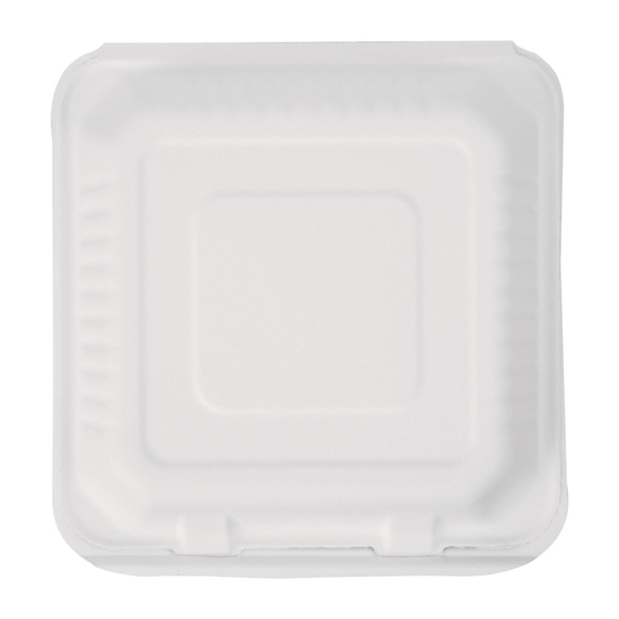 Fiesta Compostable kompostierbare Menüboxen aus Bagasse mit Klappdeckel 22,3cm (200 Stück) 3 Fiesta Compostable kompostierbare Menüboxen aus Bagasse mit Klappdeckel 22,3cm (200 Stück)