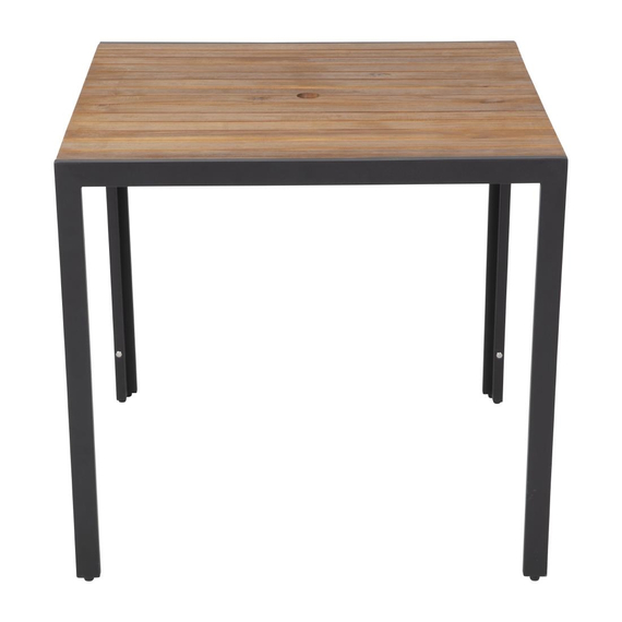 Bolero quadratischer Stahl- und Akazienholztisch 80cm 3 Bolero quadratischer Stahl- und Akazienholztisch 80cm