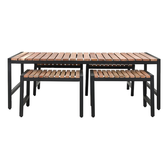 Niedriger Couchtisch Bolero aus Stahl und Akazie, 1200 x 800 mm 4 Niedriger Couchtisch Bolero aus Stahl und Akazie, 1200 x 800 mm