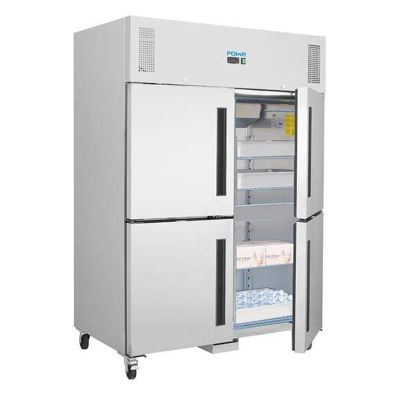 Polar Serie G Gefrierschrank Edelstahl mit geteilten Türen 1200L 2 Polar Serie G Gefrierschrank Edelstahl mit geteilten Türen 1200L