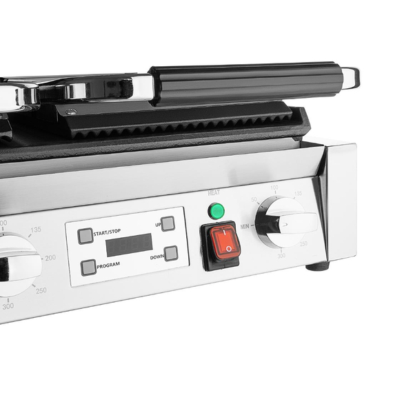 Buffalo Doppel-Kontaktgrill Flache Basis Geriffelte Oberplatte 5 Buffalo Doppel-Kontaktgrill Flache Basis Geriffelte Oberplatte