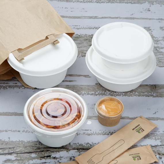 Fiesta Kompostierbare Bagasse-Deckel für 400/500ml Schalenbasen (50 Stück) 5 Fiesta Kompostierbare Bagasse-Deckel für 400/500ml Schalenbasen (50 Stück)
