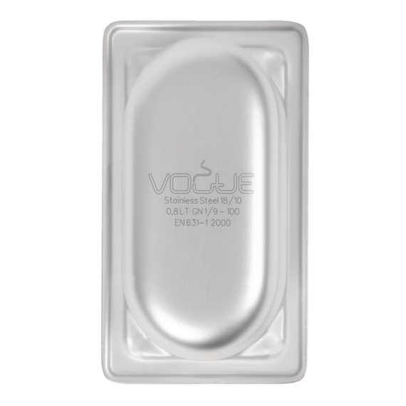 Vogue Strapazierfähiger GN-Behälter 1/9 Edelstahl 100mm 5 Vogue Strapazierfähiger GN-Behälter 1/9 Edelstahl 100mm