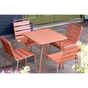 Bolero Terracotta Quadratischer Stahltisch - 700mm