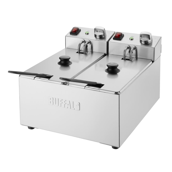 Buffalo Zwei Behälter Zwei Korb 2x3Ltr Aufsatzfritteuse 2x2kW 3 Buffalo Zwei Behälter Zwei Korb 2x3Ltr Aufsatzfritteuse 2x2kW