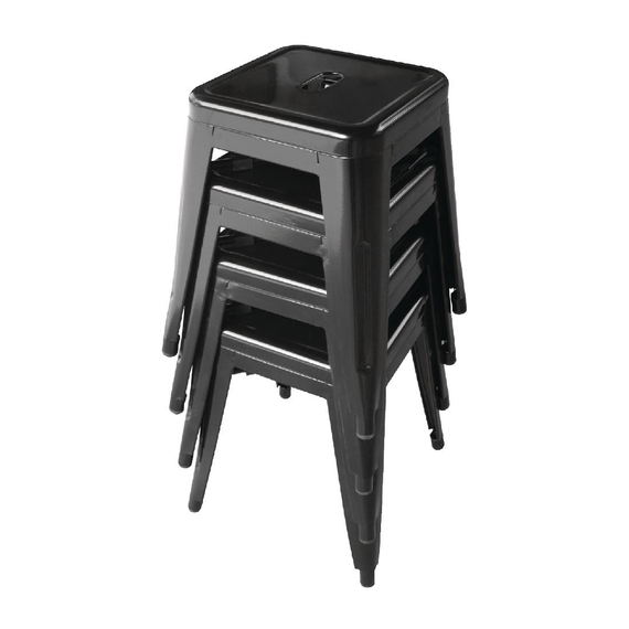 Bolero Bistro niedrige Bistrohocker aus Stahl Sitzhöhe 46cm (4 Stück) 1 Bolero Bistro niedrige Bistrohocker aus Stahl Sitzhöhe 46cm (4 Stück)